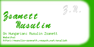 zsanett musulin business card